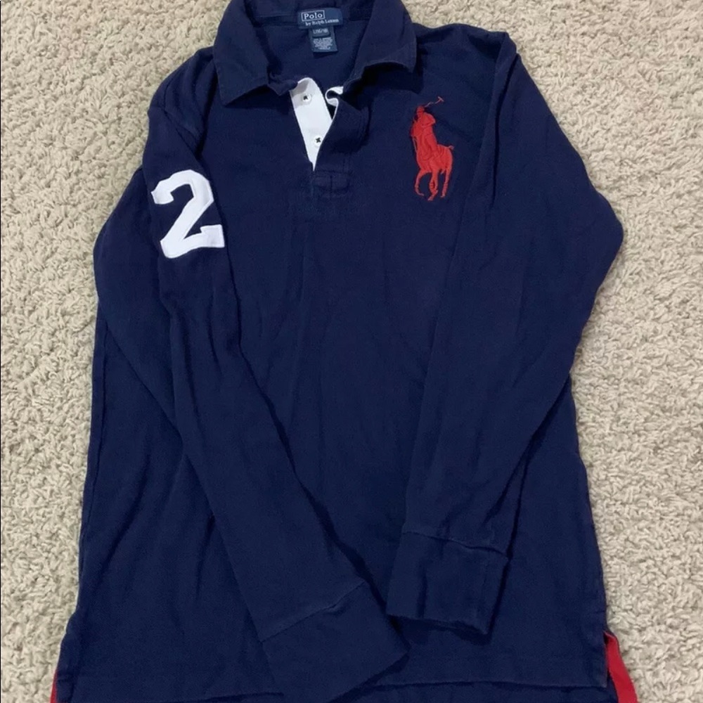 Boys Polo Ralph Lauren blue long sleeve shirt large